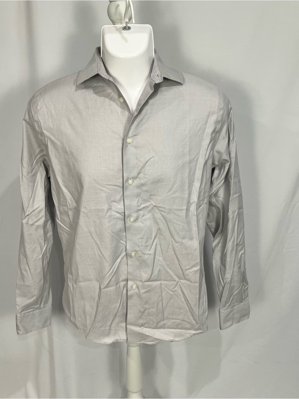 Kenneth Cole Men's Light Gray Button-Up Dress Shirt 16